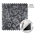 Reflective Scallop-Pattern Peel & Stick Aluminum Tile, Size: 295 x 300 x 4 mm (Pack of 4)