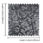 Reflective Scallop-Pattern Peel & Stick Aluminum Tile, Size: 295 x 300 x 4 mm (Pack of 4)
