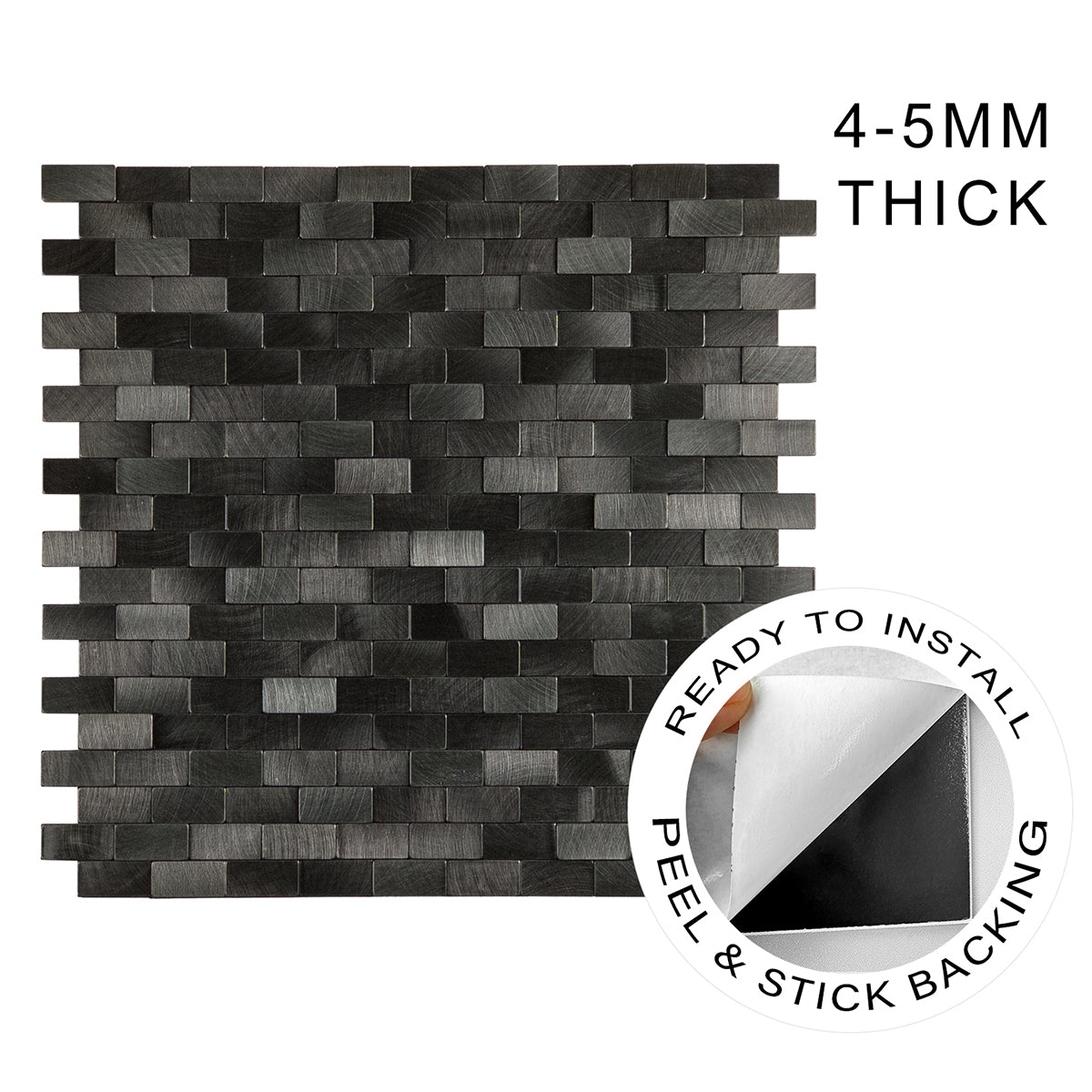 Urban Alloy Pattern Peel & Stick Aluminum Tile, Size:300 x 300 x 4 mm (Pack of 4)