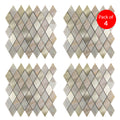 Rose Gold Slate Diamond Pattern Peel & Stick Aluminum Tile, Size:295 x 295 x 4.5 mm (Pack of 4)