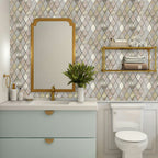 Rose Gold Slate Diamond Pattern Peel & Stick Aluminum Tile, Size:295 x 295 x 4.5 mm (Pack of 4)
