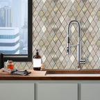 Rose Gold Slate Diamond Pattern Peel & Stick Aluminum Tile, Size:295 x 295 x 4.5 mm (Pack of 4)