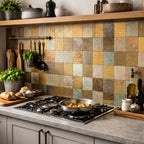 Pack of 4 PS Acoustic Slat Panel, 3 side cover, PET + PS Slat. Size: 600 x 2400 mm – Beige Gold Vein Dot