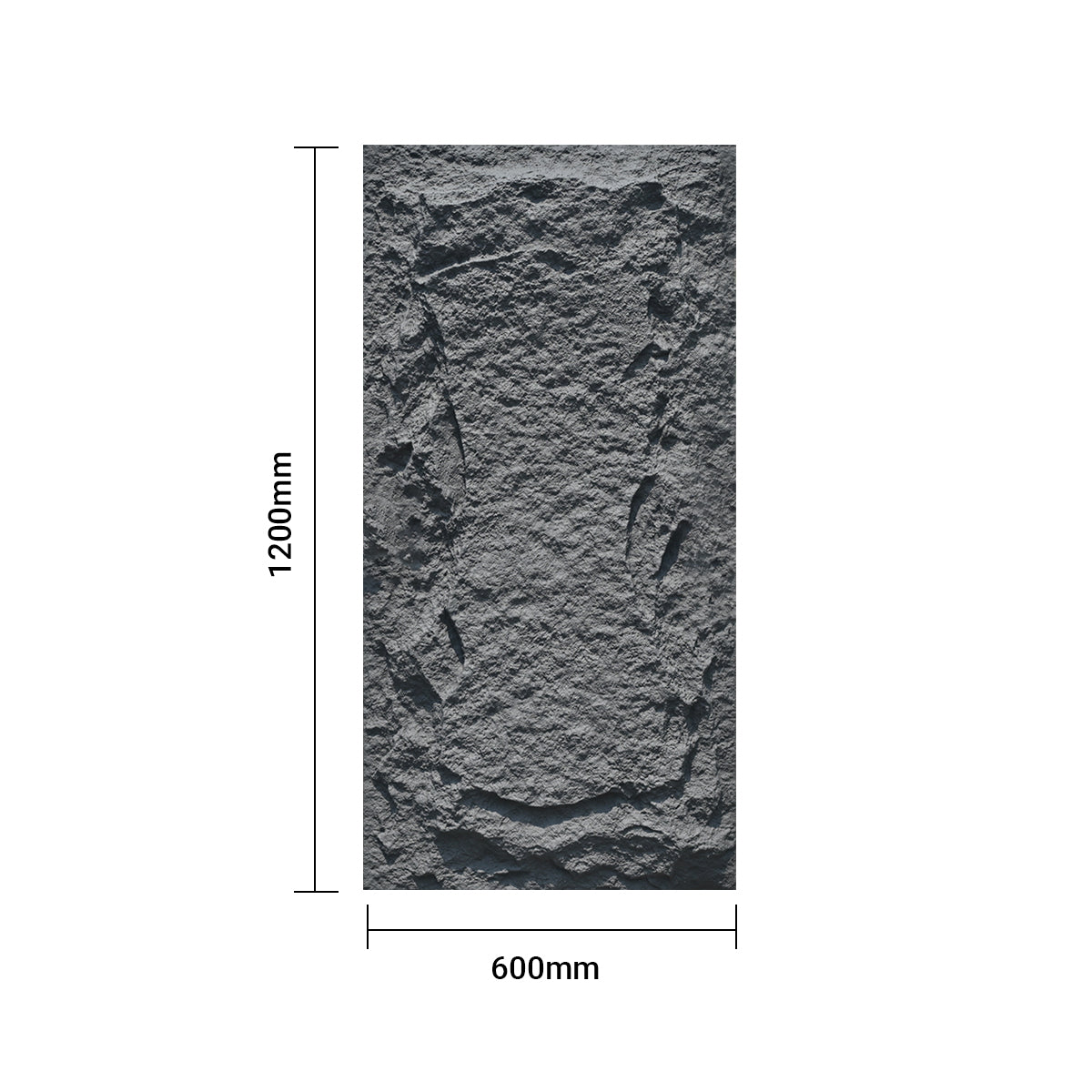 Black Slate Rock Hard PU Wall Panel,  Size:1200 x 600 x 60 mm (Pack of 2)
