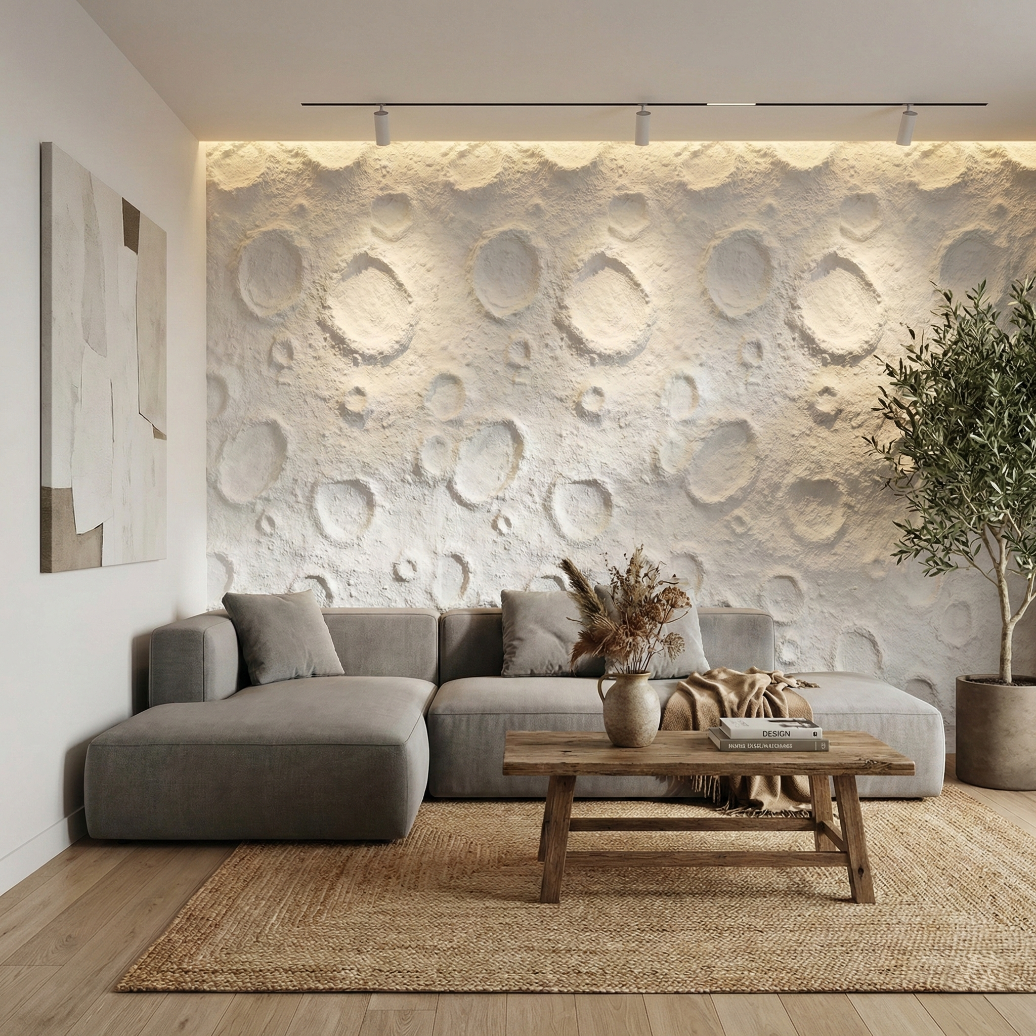 Britwall Moon Crater White PU Wall Panel 1200 × 600 mm Pack of 2 – White Textured Finish