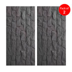 Britwall Charcoal Stacked Stone PU Wall Panel 1200 × 600 mm Pack of 2 – Charcoal Stacked Stone