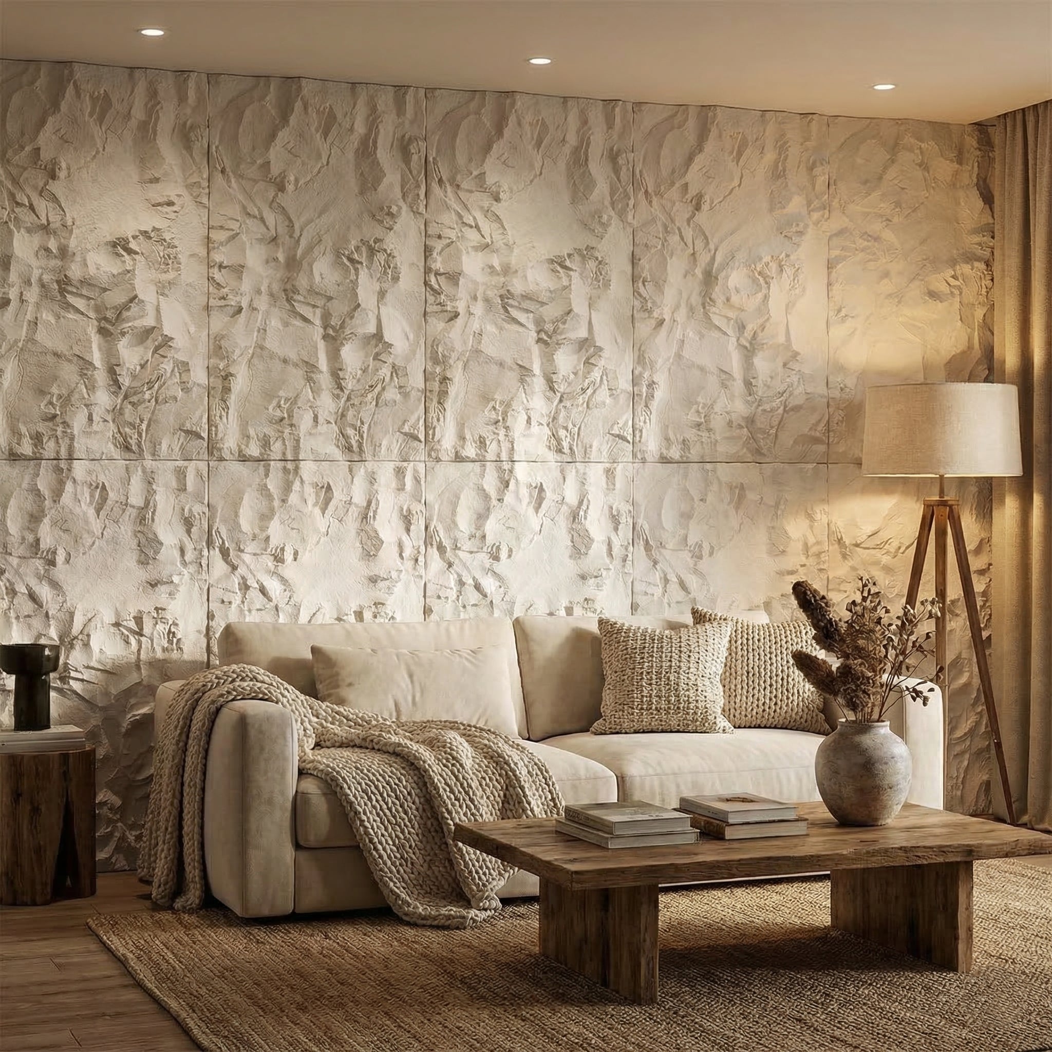 Britwall Light Stone Crushed Texture PU Wall Panel Pack of 3 – Crushed Texture