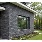 Britwall Rustic Stacked Slate PU Wall Panel Charcoal 1200 × 600 mm Pack of 2 – Charcoal Finish