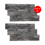 Britwall Rustic Stacked Slate PU Wall Panel Charcoal 1200 × 600 mm Pack of 2 – Charcoal Finish