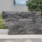 Rustic Stacked Slate PU Wall Panel, Charcoal Finish, Size:1200 x 600 x 60 mm (Pack of 2)