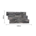 Britwall Rustic Stacked Slate PU Wall Panel Charcoal 1200 × 600 mm Pack of 2 – Charcoal Finish