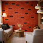 Brick style pattern Hard PU Wall Panel. Size: 1160 x 300 x 25 mm (Pack of 2) – Red