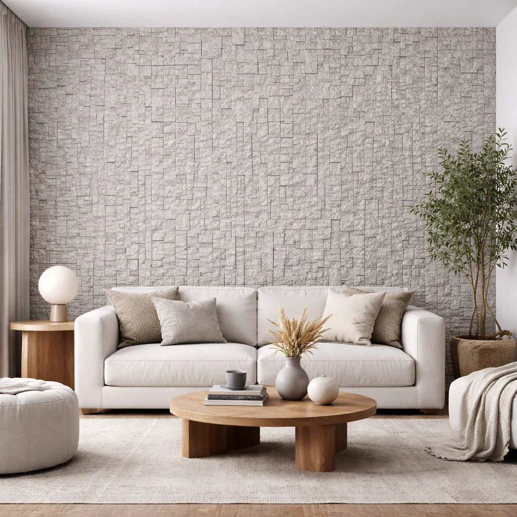 Hard PU Wall Panel, Size: 1200 x 600 x 20 mm (Pack of 2) – Jade White, Stacked Stone Pattern