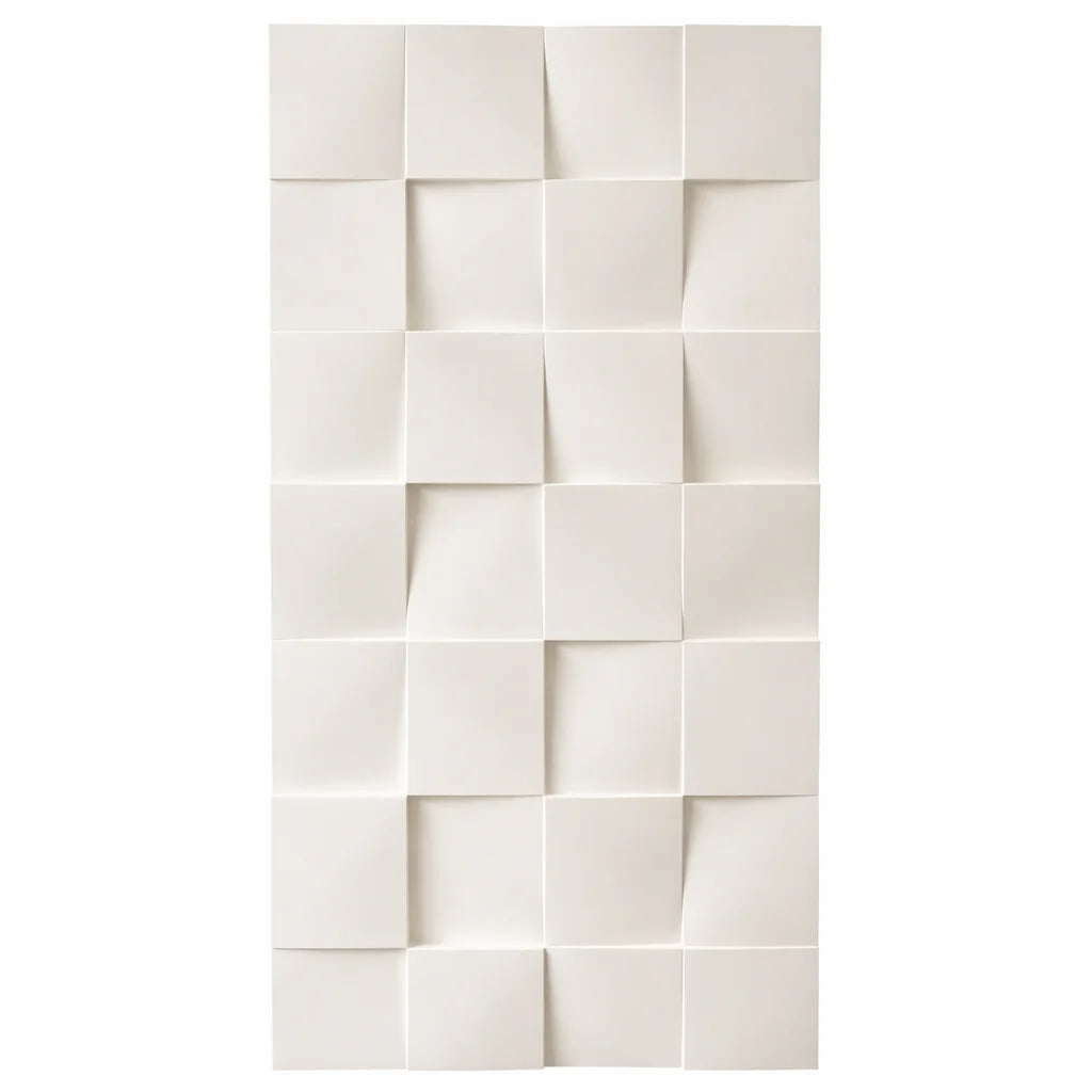 Hard PU Wall Panel‚ Size: 1070 x 460 x 25 mm (Pack of 2)‚ Jade White, 3D Cubic Tiles
