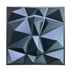 3D PVC Wall Panel, Faceted Diamond Design, Black Size: 500x500x1mm | Pack of 4