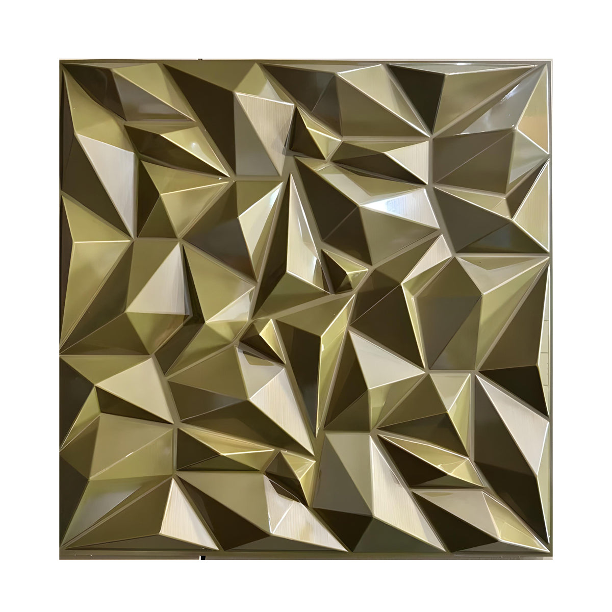 Diamond Shape Pvc 3D PVC Wall Panel, Faceted Diamond Design, Gold, Size: 500x500x1mm | P