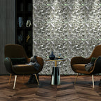 3D PVC Wall Panel, Faceted Diamond Design, Silver, Size: 500x500x1mm | Pack of 4