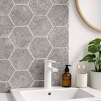 Britwall Dark Grey Hexagon PVC Shower Panel Matt Finish – Dark Grey