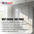 Britwall Light Beige Herringbone PVC Shower Panel Matt Finish – Light Beige Herringbone