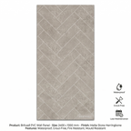 Britwall Light Beige Herringbone PVC Shower Panel Matt Finish – Light Beige Herringbone