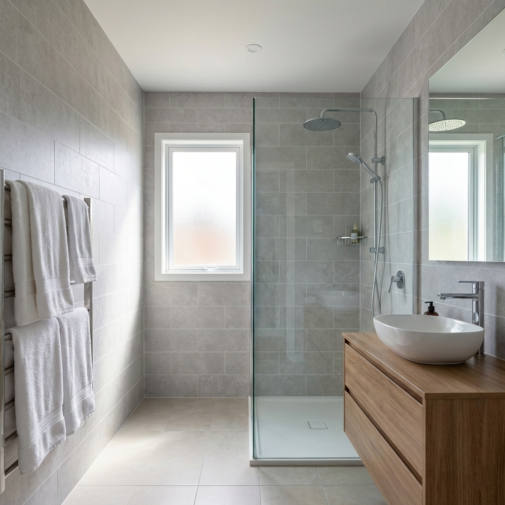 Britwall Brick Light Grey Matt PVC Shower Panel – Light Grey