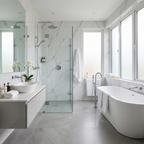 Britwall Carrara Marble White Matt PVC Shower Panel – White