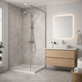 Britwall Carrara Marble Grey Matt PVC Shower Panel – Grey