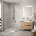 Britwall Carrara Marble Grey Matt PVC Shower Panel – Grey
