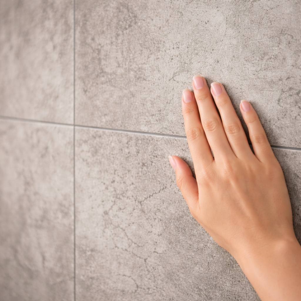 Britwall Concrete Brick Tile PVC Shower Panel Matt Finish – Matt Finish Light Grey