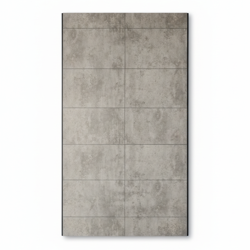 Britwall Concrete Brick Tile PVC Shower Panel Matt Finish – Matt Finish Light Grey