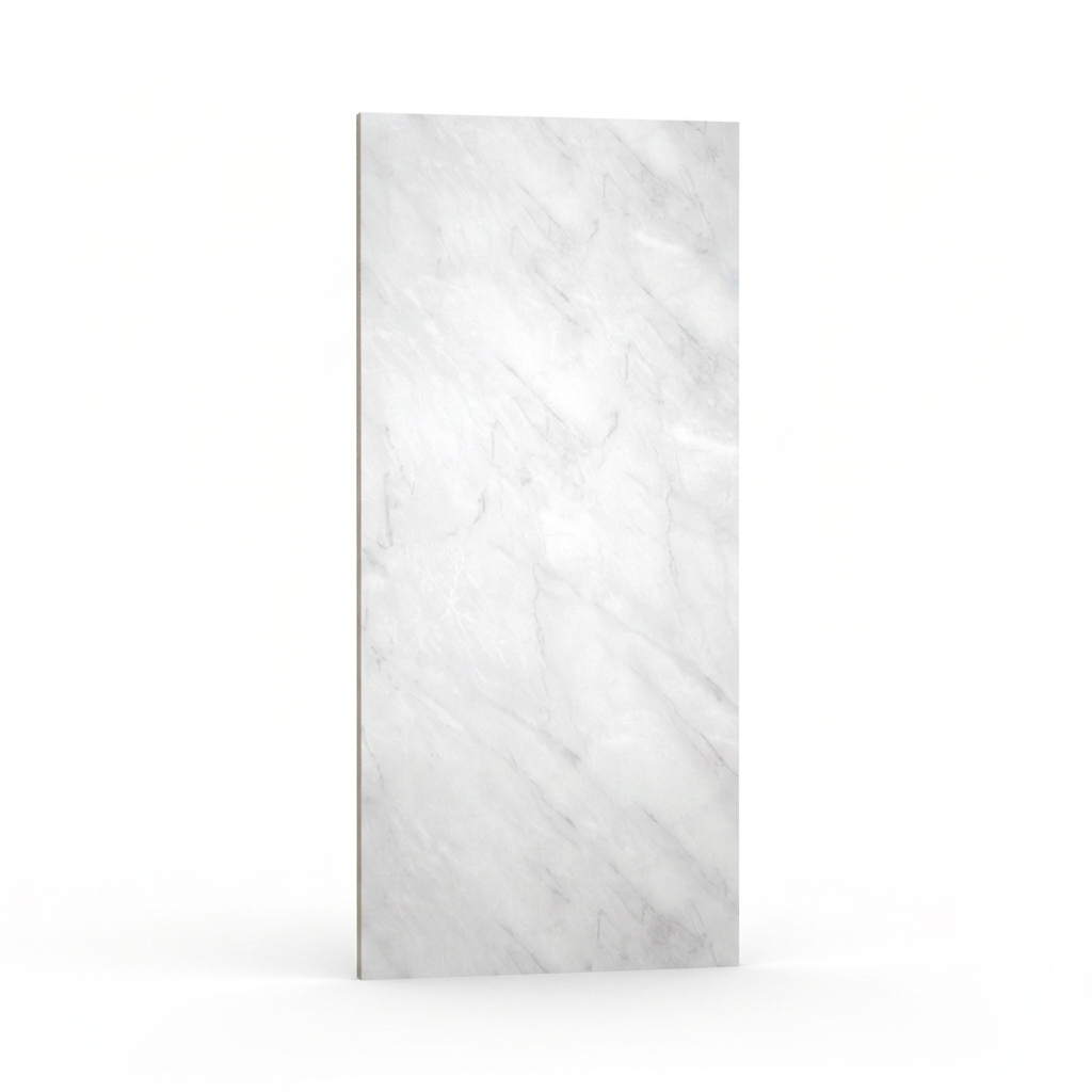 Britwall Light Grey Marble Matt PVC Shower Panel - Matt Finish Light Grey Marble