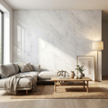 Britwall Light Grey Marble Matt PVC Shower Panel - Matt Finish Light Grey Marble