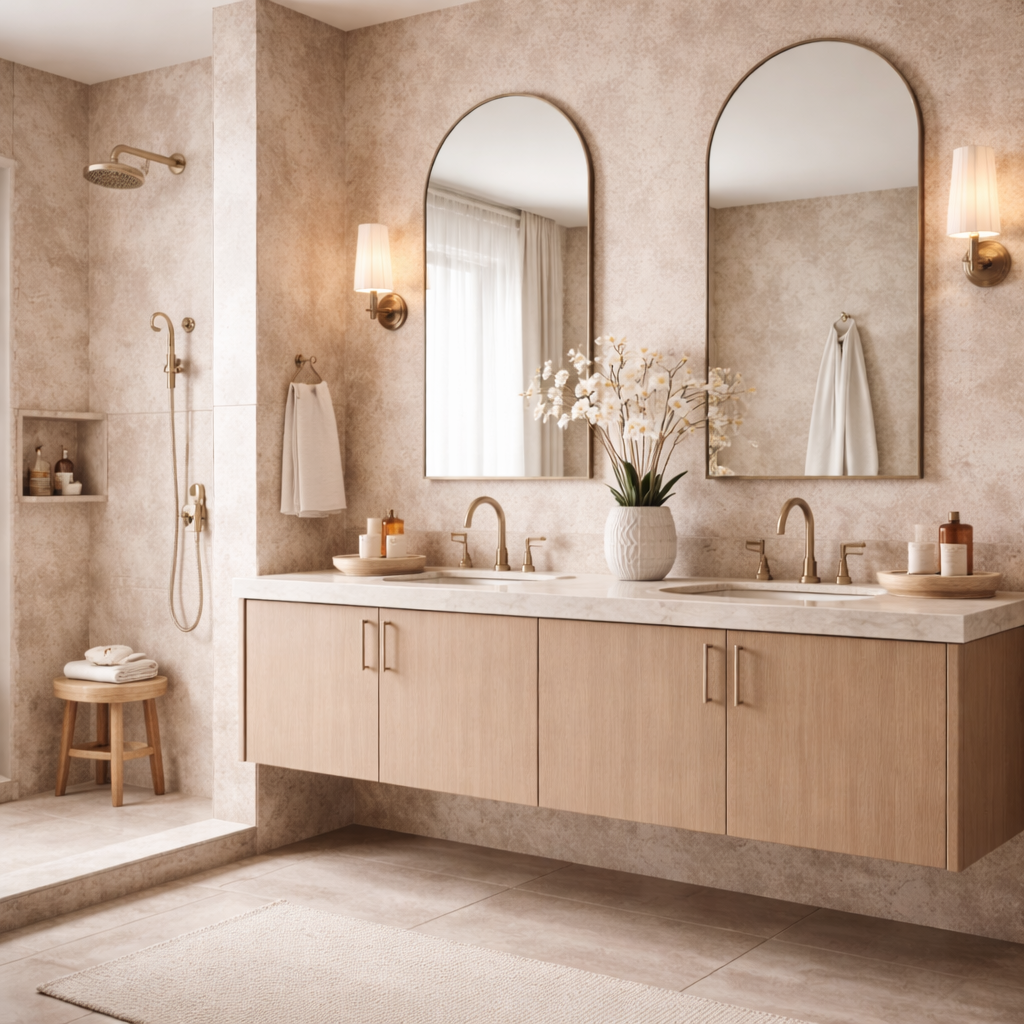Britwall Concrete Beige Matt PVC Shower Panel – Matt Finish Beige