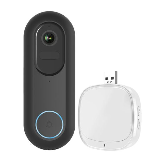 Ener-J Flexi Smart Video Doorbell, 1080p HD, Wired or Wireless Battery Powered, Indoor USB Chime