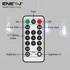Solar RGB+WW (2 Way) String Lights with Remote for Festive, 10 Meters, 10 lamps, IP44