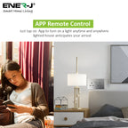 ENER-J Smart WiFi 13A Double Wall Socket with App Control, Individual Timers, 2.1A USB-C Charging Port & LED Indicator, Silver Brushed Finish Remote Smart Home Power Outlet