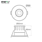EnerJ Wi-Fi 8W Fire Rated LED Downlight, Water Resistant Downlighters IP65 Bathroom Ceiling Lights, RGB, CCT Adjustable and Dimmable, Voice & App Controlled