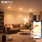 EnerJ Wi-Fi 8W Fire Rated LED Downlight, Water Resistant Downlighters IP65 Bathroom Ceiling Lights, RGB, CCT Adjustable and Dimmable, Voice & App Controlled