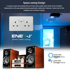 ENER-J Smart WiFi 13A Twin Wall Socket with App Control, Individual Timers, LED Push Buttons & 2.1A USB Charging, White Double Power Socket for Home & Office Automation