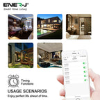 ENER-J Smart WiFi 13A Twin Wall Socket with App Control, Individual Timers, LED Push Buttons & 2.1A USB Charging, White Double Power Socket for Home & Office Automation