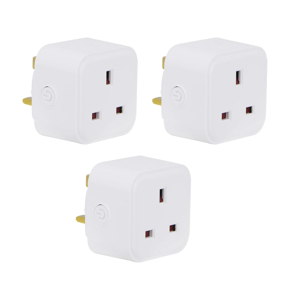 Mini WiFi Smart Plug, UK BS Plug, Smart Socket Works with Amazon Alexa & Google Home, With Energy Monitoring, APP & Voice Control | Pack of 3