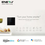 Ener-J Smart 1 Gang Touch Switch (Black), No Neutral Wire Required, WiFi, App & Voice Control