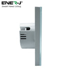 EnerJ WiFi+RF Smart 1 Gang Dimmable Touch Light Switch, White Alexa & Google Compatible, App Control, 1/2-Way with Wireless Kinetic Switches