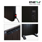 Smart 1200W Radiator Heater with Aluminium Heating Element, Black