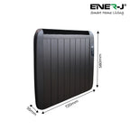Smart 1200W Radiator Heater with Aluminium Heating Element, Black
