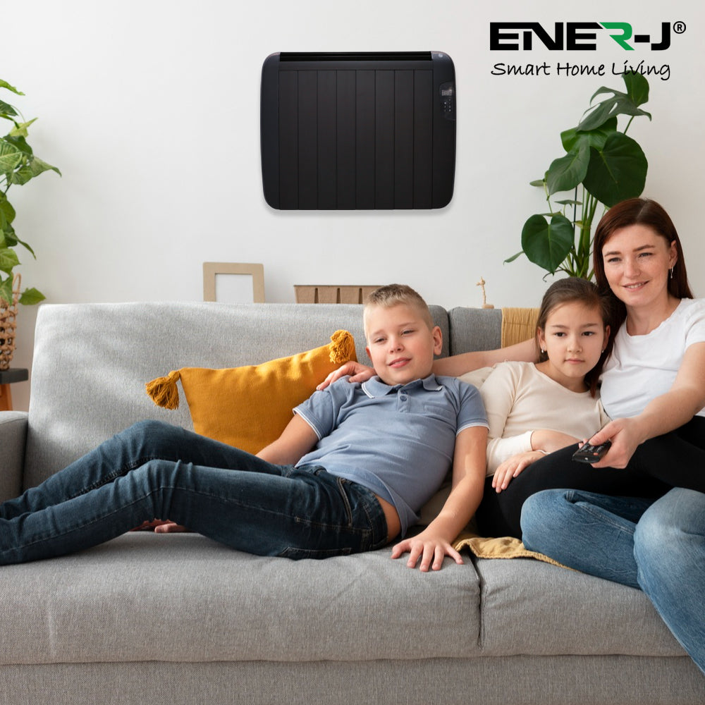 Smart 1200W Radiator Heater with Aluminium Heating Element, Black