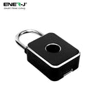ENER-J Smart Fingerprint & Keypad Padlock, 3-in-1 Biometric, PIN & Bluetooth Lock with 20 Users, IP65 Waterproof, Long Battery Life (T32)