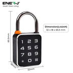 ENER-J Smart Fingerprint & Keypad Padlock, 3-in-1 Biometric, PIN & Bluetooth Lock with 20 Users, IP65 Waterproof, Long Battery Life (T32)