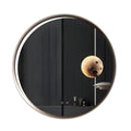 Round Aluminum LED Mirror with Moon Design - 70cm Diameter, Dimmable & CCT Adjustable Lighting