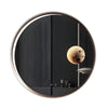 Round Aluminum LED Mirror with Moon Design - 70cm Diameter, Dimmable & CCT Adjustable Lighting